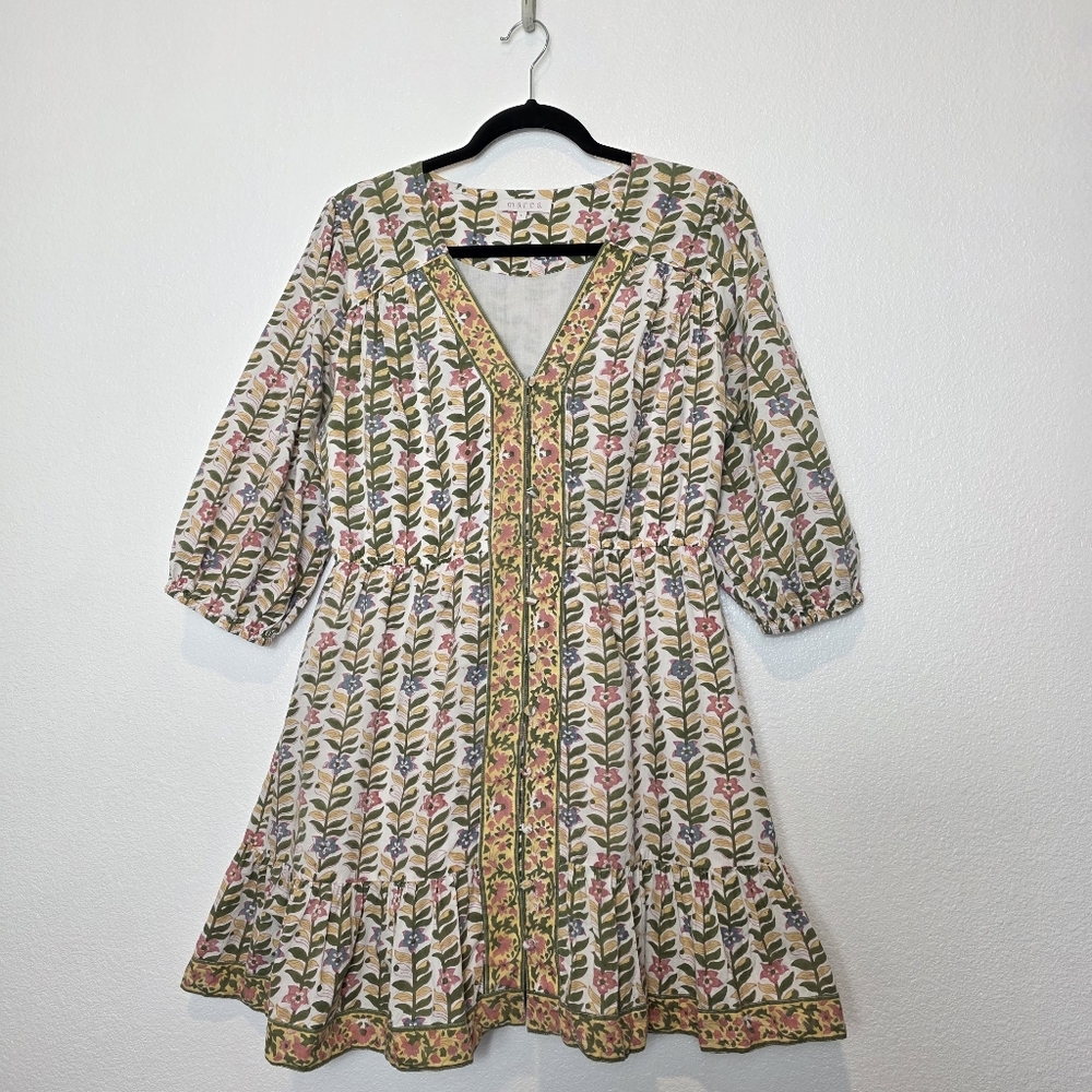 Marea Solana Floral Marigold Dress Size Large - Picture 5 of 14